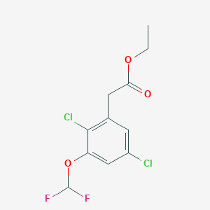 molecular formula C11H10Cl2F2O3 B1410107 Ethyl 2,5-dichloro-3-(difluoromethoxy)phenylacetate CAS No. 1807037-98-4