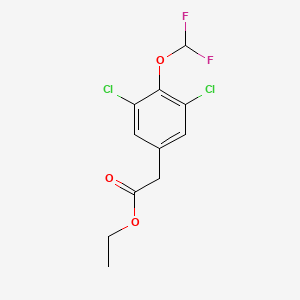 molecular formula C11H10Cl2F2O3 B1410130 Ethyl 3,5-dichloro-4-(difluoromethoxy)phenylacetate CAS No. 1806352-49-7
