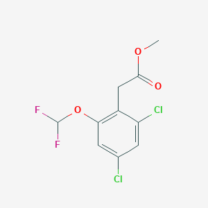 molecular formula C10H8Cl2F2O3 B1410132 Methyl 2,4-dichloro-6-(difluoromethoxy)phenylacetate CAS No. 1804517-15-4