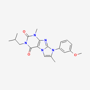 molecular formula C20H23N5O3 B14101511 6-(3-Methoxyphenyl)-4,7-dimethyl-2-(2-methylpropyl)purino[7,8-a]imidazole-1,3-dione 