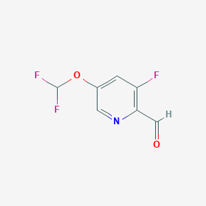 molecular formula C7H4F3NO2 B1410165 5-Difluoromethoxy-3-fluoro-2-formylpyridine CAS No. 1804418-75-4