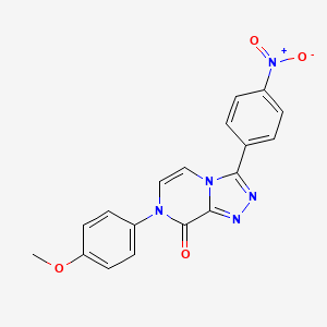 molecular formula C18H13N5O4 B14101720 7-(4-methoxyphenyl)-3-(4-nitrophenyl)-[1,2,4]triazolo[4,3-a]pyrazin-8(7H)-one 