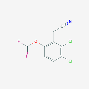 molecular formula C9H5Cl2F2NO B1410179 2,3-Dichloro-6-(difluoromethoxy)phenylacetonitrile CAS No. 1807178-72-8