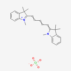 molecular formula C27H31ClN2O4 B14101883 1,3,3-trimethyl-2-((1E,3E)-5-((E)-1,3,3-trimethylindolin-2-ylidene)penta-1,3-dien-1-yl)-3H-indol-1-ium perchlorate 
