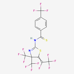 molecular formula C15H5F13N2S2 B14102013 N-[5-(1,2,2,2-tetrafluoroethylidene)-4,4-bis(trifluoromethyl)-1,3-thiazol-2-yl]-4-(trifluoromethyl)benzenecarbothioamide 