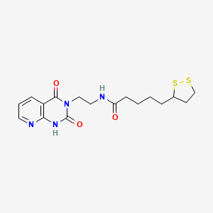 molecular formula C17H22N4O3S2 B14102050 N-(2-(2,4-dioxo-1,2-dihydropyrido[2,3-d]pyrimidin-3(4H)-yl)ethyl)-5-(1,2-dithiolan-3-yl)pentanamide 