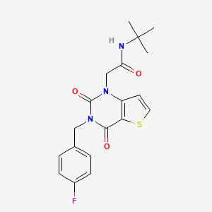 molecular formula C19H20FN3O3S B14102075 N-tert-butyl-2-[3-(4-fluorobenzyl)-2,4-dioxo-3,4-dihydrothieno[3,2-d]pyrimidin-1(2H)-yl]acetamide 