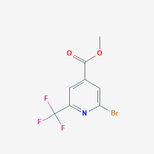 molecular formula C8H5BrF3NO2 B1410223 Methyl 2-bromo-6-(trifluoromethyl)isonicotinate CAS No. 1227563-24-7