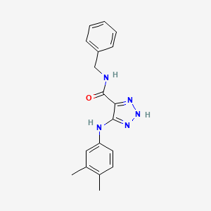 molecular formula C18H19N5O B14102256 N-benzyl-5-((3,4-dimethylphenyl)amino)-1H-1,2,3-triazole-4-carboxamide 