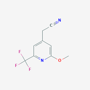 molecular formula C9H7F3N2O B1410228 2-Methoxy-6-(trifluoromethyl)pyridine-4-acetonitrile CAS No. 1227574-12-0
