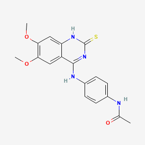 molecular formula C18H18N4O3S B14102330 N-{4-[(6,7-dimethoxy-2-thioxo-1,2-dihydroquinazolin-4-yl)amino]phenyl}acetamide 