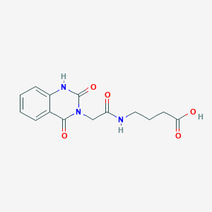 molecular formula C14H15N3O5 B14102349 4-{[(2-hydroxy-4-oxoquinazolin-3(4H)-yl)acetyl]amino}butanoic acid 