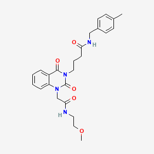 molecular formula C25H30N4O5 B14102353 4-(1-{[(2-methoxyethyl)carbamoyl]methyl}-2,4-dioxo-1,2,3,4-tetrahydroquinazolin-3-yl)-N-[(4-methylphenyl)methyl]butanamide 