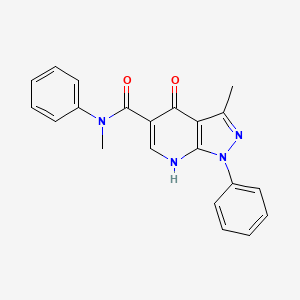 molecular formula C21H18N4O2 B14102663 N,3-dimethyl-4-oxo-N,1-diphenyl-4,7-dihydro-1H-pyrazolo[3,4-b]pyridine-5-carboxamide 