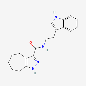 molecular formula C19H22N4O B14102941 N-[2-(1H-indol-3-yl)ethyl]-2,4,5,6,7,8-hexahydrocyclohepta[c]pyrazole-3-carboxamide 