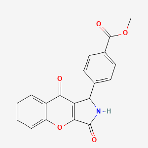 molecular formula C19H13NO5 B14102975 Methyl 4-(3,9-dioxo-1,2,3,9-tetrahydrochromeno[2,3-c]pyrrol-1-yl)benzoate 