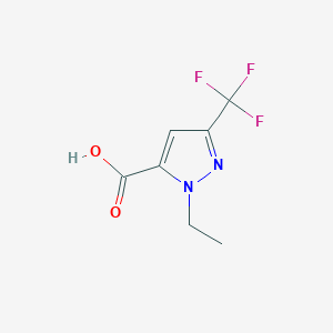 molecular formula C7H7F3N2O2 B141030 1-ethyl-3-(trifluoromethyl)-1H-pyrazole-5-carboxylic acid CAS No. 128694-66-6