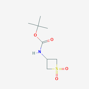 molecular formula C8H15NO4S B1410300 tert-Butyl (1,1-dioxidothietan-3-yl)carbamate CAS No. 1332628-90-6