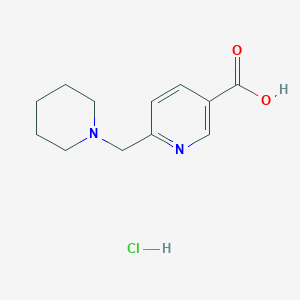 molecular formula C12H17ClN2O2 B1410305 6-(Piperidin-1-ylmethyl)nicotinic acid hydrochloride CAS No. 1416714-22-1