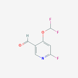 molecular formula C7H4F3NO2 B1410307 4-Difluoromethoxy-2-fluoro-5-formylpyridine CAS No. 1803729-36-3