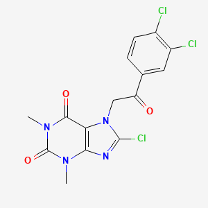 molecular formula C15H11Cl3N4O3 B14103131 8-chloro-7-[2-(3,4-dichlorophenyl)-2-oxoethyl]-1,3-dimethyl-3,7-dihydro-1H-purine-2,6-dione 