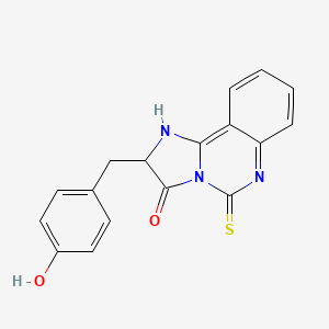 molecular formula C17H13N3O2S B14103167 2-[(4-Hydroxyphenyl)methyl]-5-sulfanylidene-1,2-dihydroimidazo[1,2-c]quinazolin-3-one 