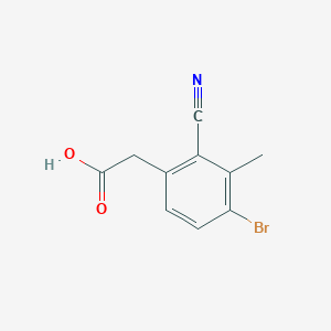 molecular formula C10H8BrNO2 B1410325 4-Bromo-2-cyano-3-methylphenylacetic acid CAS No. 1805580-96-4