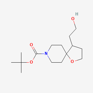 molecular formula C15H27NO4 B1410328 tert-Butyl 4-(2-hydroxyethyl)-1-oxa-8-azaspiro[4.5]decane-8-carboxylate CAS No. 1824023-95-1