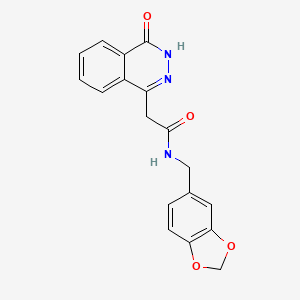 molecular formula C18H15N3O4 B14103336 N-(1,3-benzodioxol-5-ylmethyl)-2-(4-hydroxyphthalazin-1-yl)acetamide 