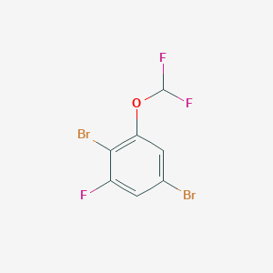 molecular formula C7H3Br2F3O B1410334 1,4-Dibromo-2-difluoromethoxy-6-fluorobenzene CAS No. 1806347-43-2