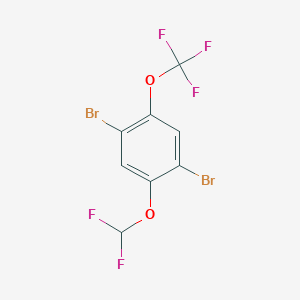 molecular formula C8H3Br2F5O2 B1410351 1,4-Dibromo-2-difluoromethoxy-5-(trifluoromethoxy)benzene CAS No. 1805121-09-8