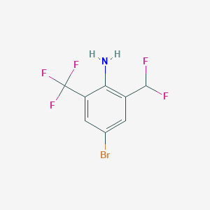 molecular formula C8H5BrF5N B1410355 4-Bromo-2-(difluoromethyl)-6-(trifluoromethyl)aniline CAS No. 1804402-84-3
