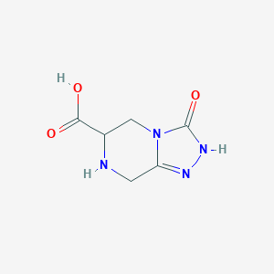 molecular formula C6H8N4O3 B141036 3-oxo-5,6,7,8-tetrahydro-2H-[1,2,4]triazolo[4,3-a]pyrazine-6-carboxylic acid CAS No. 144888-68-6