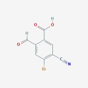 molecular formula C9H4BrNO3 B1410364 4-Bromo-5-cyano-2-formylbenzoic acid CAS No. 1805486-23-0