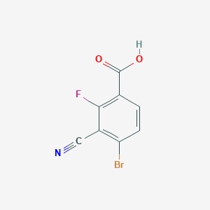 molecular formula C8H3BrFNO2 B1410369 4-Bromo-3-cyano-2-fluorobenzoic acid CAS No. 1805246-00-7