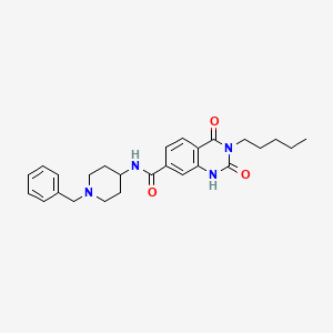 molecular formula C26H32N4O3 B14103764 N-(1-benzylpiperidin-4-yl)-2,4-dioxo-3-pentyl-1,2,3,4-tetrahydroquinazoline-7-carboxamide 