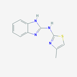 molecular formula C11H10N4S B141038 N-(1H-benzimidazol-2-yl)-4-methyl-1,3-thiazol-2-amine CAS No. 131185-01-8