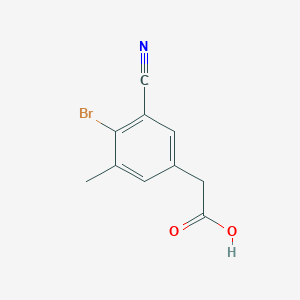 molecular formula C10H8BrNO2 B1410388 2-(4-Bromo-3-cyano-5-methylphenyl)acetic acid CAS No. 1807044-02-5