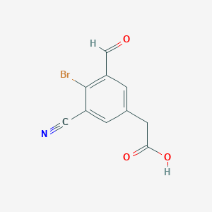 2-(4-Bromo-3-cyano-5-formylphenyl)acetic acid