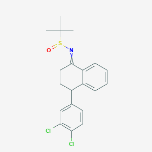 molecular formula C20H21Cl2NOS B14103969 N-[4-(3,4-dichlorophenyl)-3,4-dihydro-2H-naphthalen-1-ylidene]-2-methylpropane-2-sulfinamide 