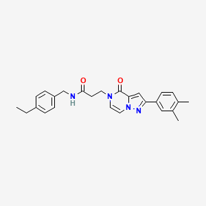molecular formula C26H28N4O2 B14104058 3-[2-(3,4-dimethylphenyl)-4-oxopyrazolo[1,5-a]pyrazin-5(4H)-yl]-N-(4-ethylbenzyl)propanamide 