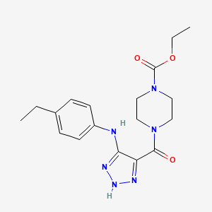 molecular formula C18H24N6O3 B14104242 ethyl 4-({5-[(4-ethylphenyl)amino]-1H-1,2,3-triazol-4-yl}carbonyl)piperazine-1-carboxylate 
