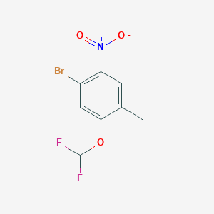 molecular formula C8H6BrF2NO3 B1410426 4-Bromo-2-difluoromethoxy-5-nitrotoluene CAS No. 1805527-51-8