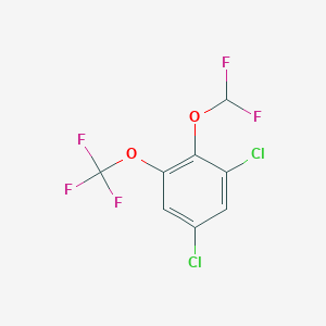 molecular formula C8H3Cl2F5O2 B1410434 1,5-Dichloro-2-difluoromethoxy-3-(trifluoromethoxy)benzene CAS No. 1806354-11-9