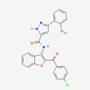 molecular formula C25H16ClN3O4 B14104395 N-{2-[(4-chlorophenyl)carbonyl]-1-benzofuran-3-yl}-5-(2-hydroxyphenyl)-1H-pyrazole-3-carboxamide 