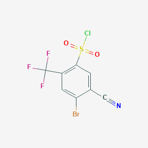 molecular formula C8H2BrClF3NO2S B1410448 4-Bromo-5-cyano-2-(trifluoromethyl)benzenesulfonyl chloride CAS No. 1805100-91-7