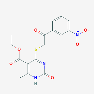 molecular formula C16H15N3O6S B14104582 ethyl 6-methyl-4-[2-(3-nitrophenyl)-2-oxoethyl]sulfanyl-2-oxo-1H-pyrimidine-5-carboxylate 