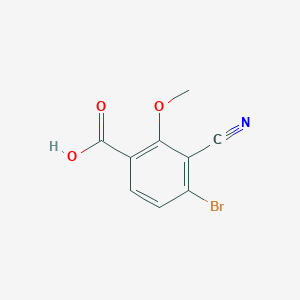 molecular formula C9H6BrNO3 B1410466 4-Bromo-3-cyano-2-methoxybenzoic acid CAS No. 1807027-06-0