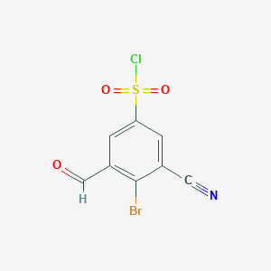 4-Bromo-3-cyano-5-formylbenzenesulfonyl chloride