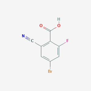 molecular formula C8H3BrFNO2 B1410477 4-Bromo-2-cyano-6-fluorobenzoic acid CAS No. 1805584-10-4